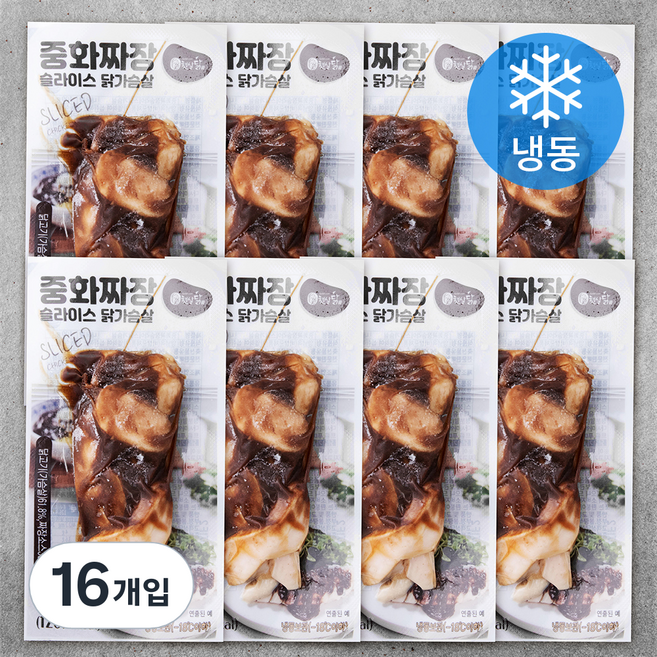 햇살닭 중화짜장 슬라이스 닭가슴살 (냉동), 100g, 1개입, 16개
