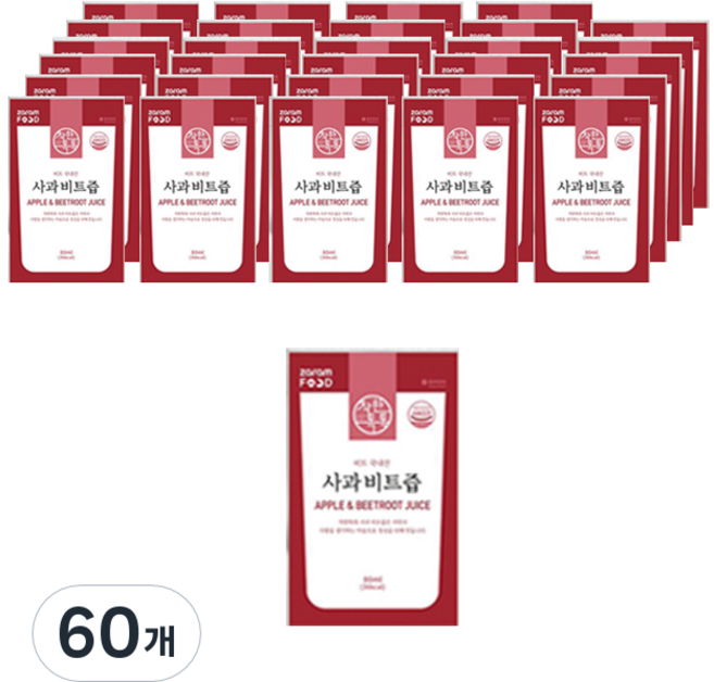 착한톡톡 사과비트즙, 60개, 80ml