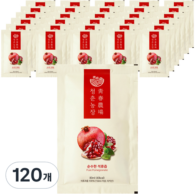 청춘농장 순수한 석류즙, 80ml, 120개