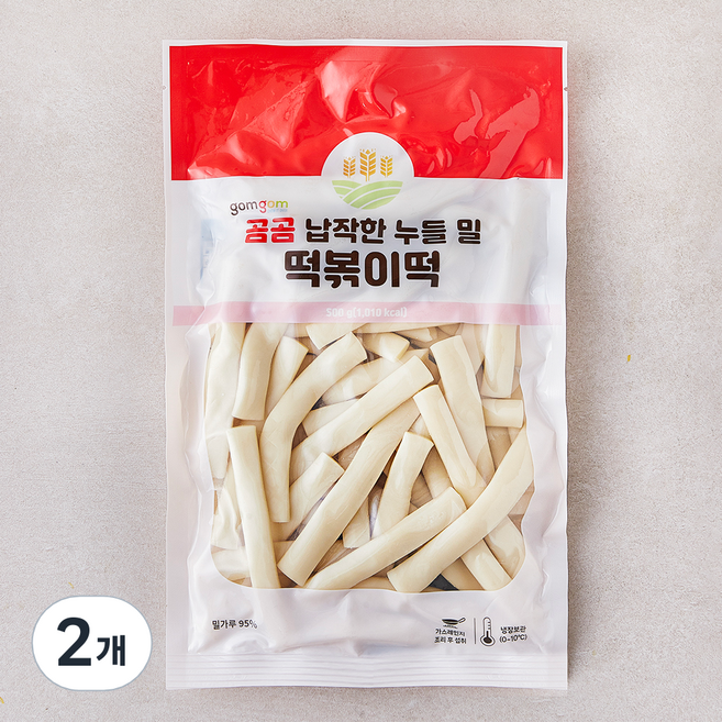 곰곰 납작한 누들 밀 떡볶이떡 (냉장), 500g, 2개