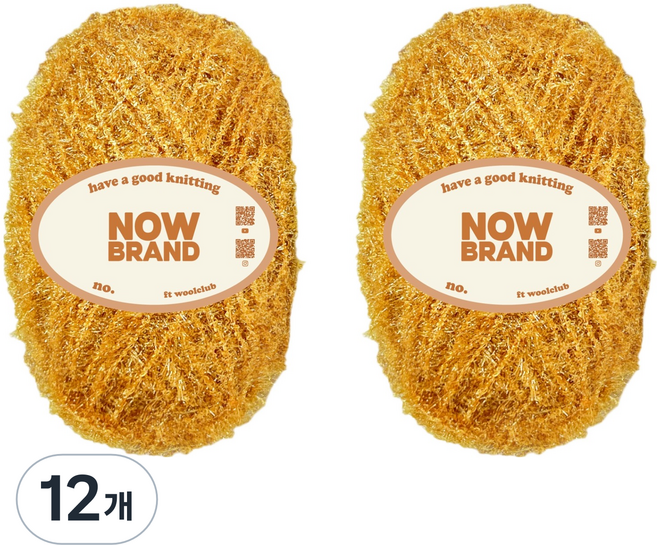 울클럽 NOWBRAND 초보자용 두꺼운 수세미실 80g, 717 골드머스타드, 12개