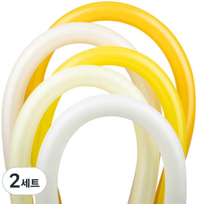셈퍼텍스 요술풍선 5종 x 8p 세트 260s, 화이트, 파스텔메이트옐로우, 옐로우, 허니옐로우, 파스텔더스크크림, 2세트