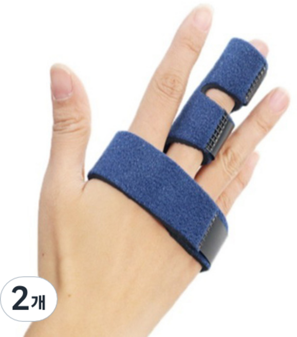 검지 중지 약지 새끼손가락 고정기구 보호대 블루, 2개