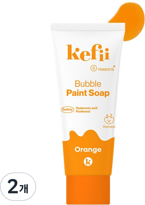 케피 버블 페인트솝 오렌지, 90ml, 2개