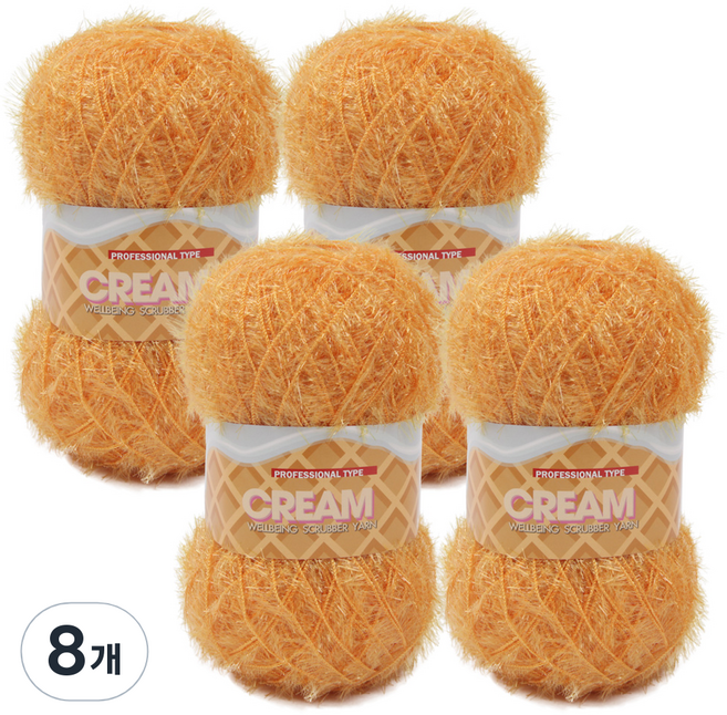 브랜드얀 크림 수세미 뜨개실, 21 만다린, 8개