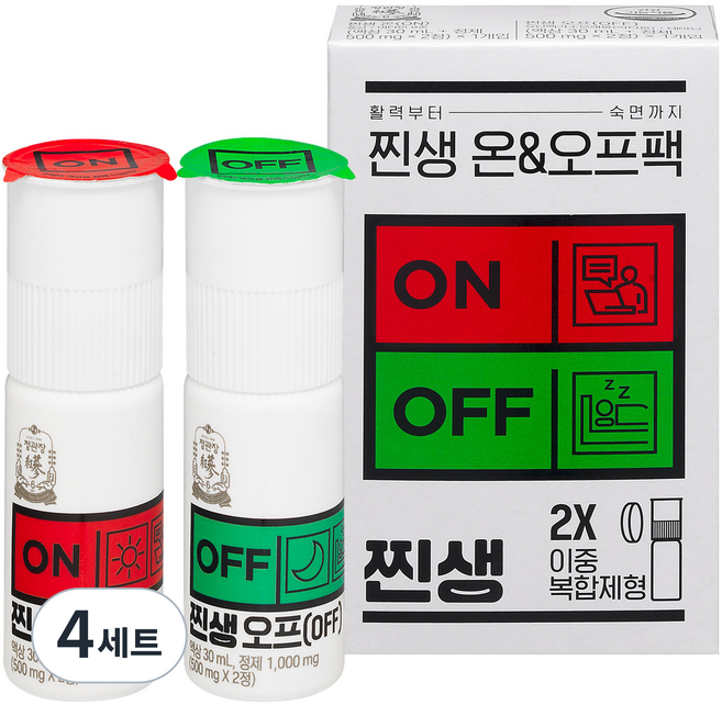 정관장 정품 찐생 온 30ml + 오프 30ml 세트 이중제형, 4세트, 1회분