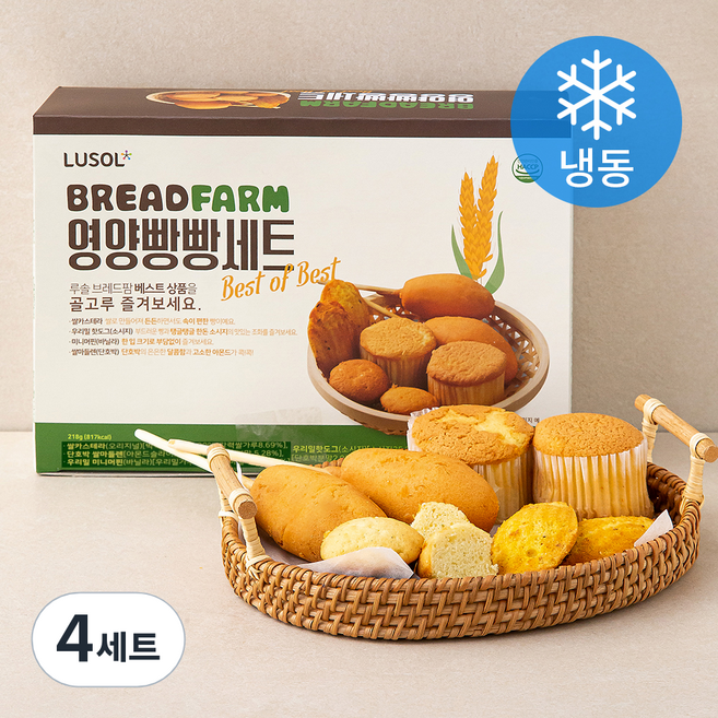 루솔 브레드팜 영양 빵빵 세트 (냉동), 218g, 1개입, 4세트