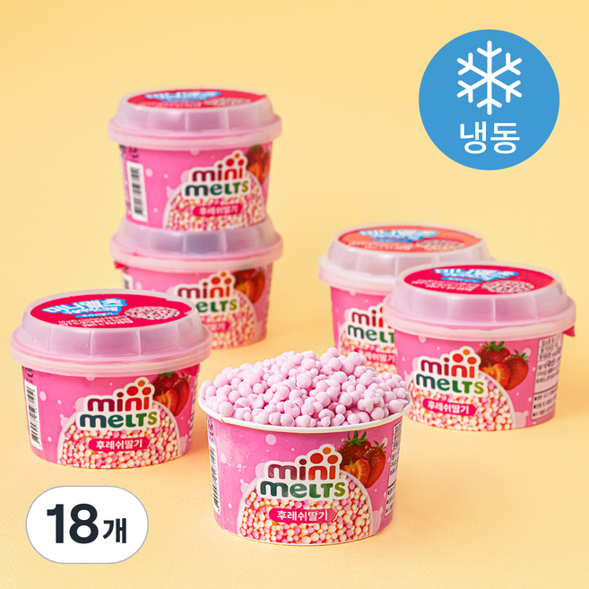 미니멜츠 후레쉬딸기 구슬아이스크림 (냉동), 50g, 6개입, 3개