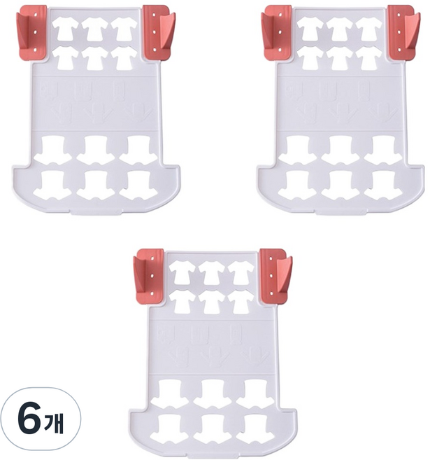 쏠라프 차곡차곡 드레스 옷정리 트레이, 레드, 6개