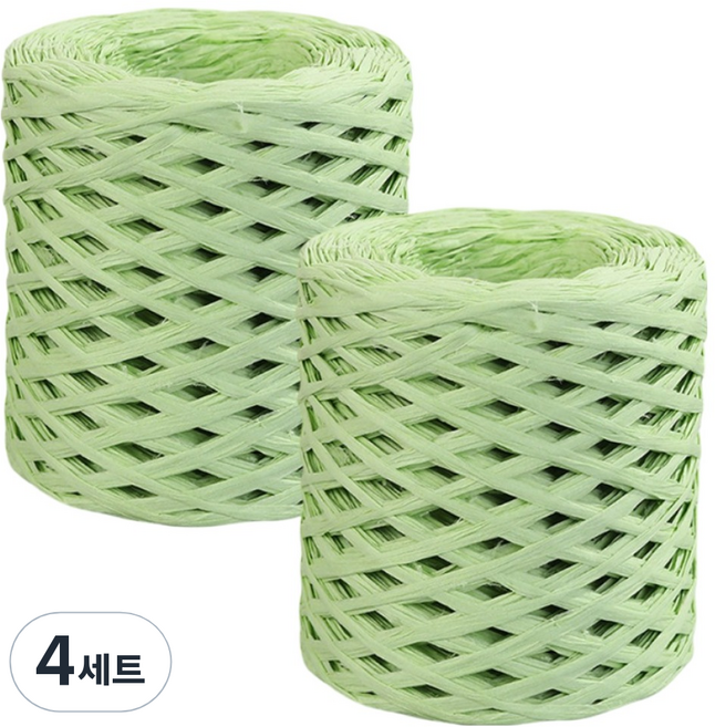 코히모 종이 라피아실 가방 뜨개실 포장실 240g 400m 5W0562 2p, 4세트, 초록