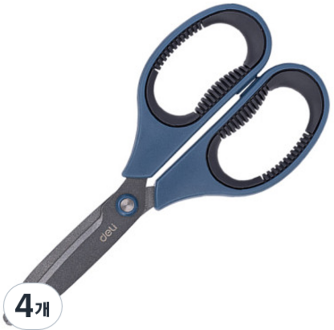 델리 사무용 이지컷 가위 77754, 블루, 4개