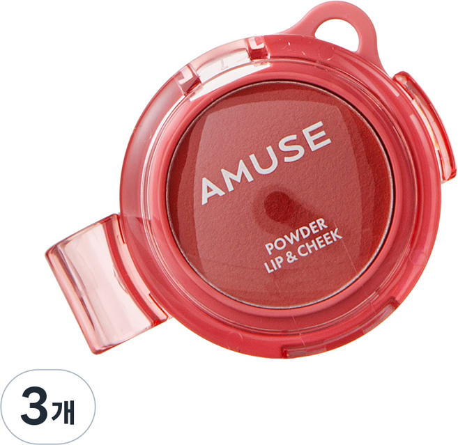 AMUSE 파우더 립 앤 치크 4g, 3개, 02 벚꽃 장미