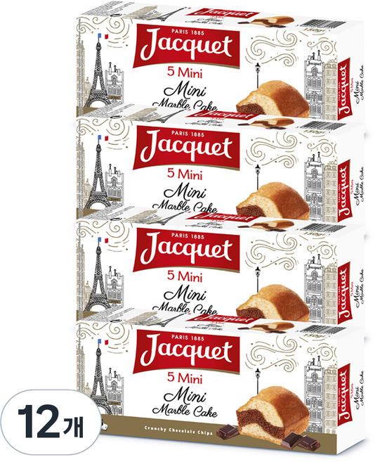 Jacquet 迷你巧克力大理石蛋糕 5入, 135g, 12盒