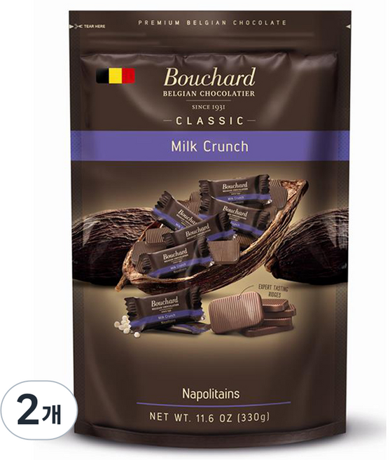 부샤드 나폴리탄 클래식 크런치 밀크 초콜릿, 330g, 2개