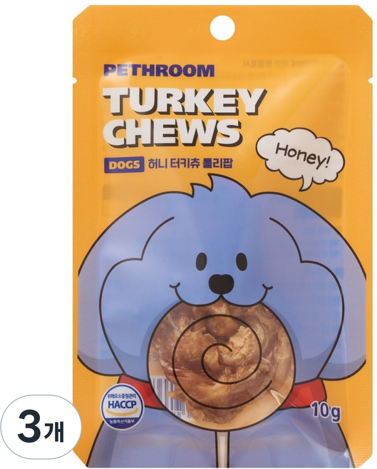 페스룸 강아지 허니 터키츄, 10g, 3개, 혼합맛(칠면조/마누카꿀)