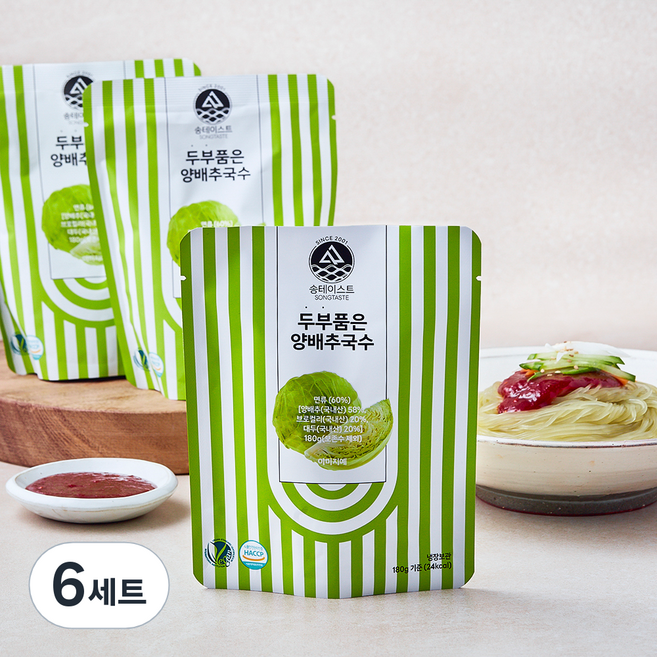 하이푸드 송테이스트 두부품은 양배추국수 180g + 비빔소스 60g 세트, 6세트