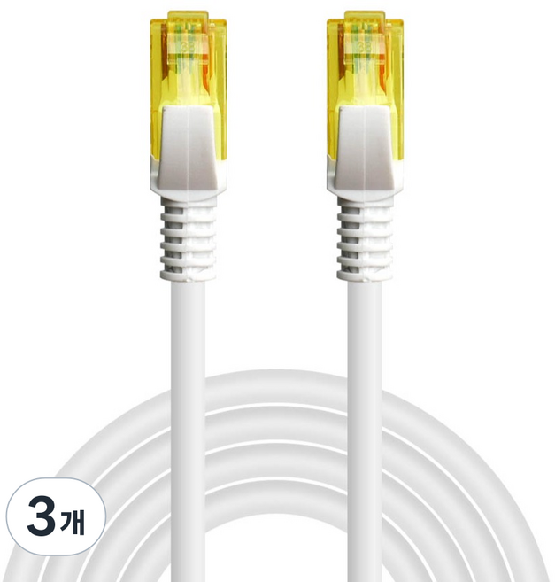 넥스트유 케스오 UTP CAT 6 기가 랜케이블, 7m, 3개, 화이트