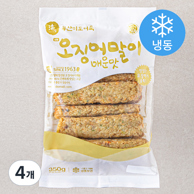 부산미도어묵 오징어말이 매운맛 (냉동), 350g, 4개