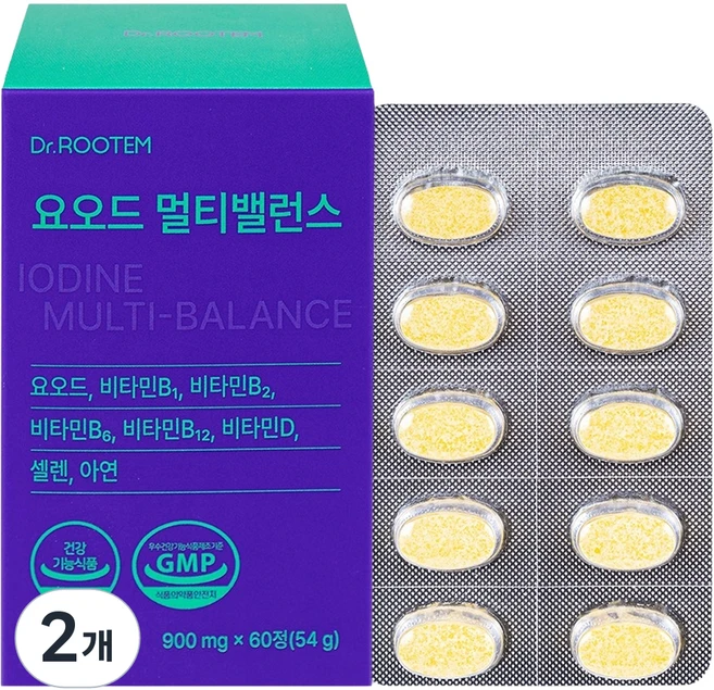 닥터루템 정품 요오드 멀티밸런스, 2개, 60정 - 쿠팡
