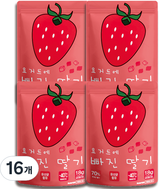 요거트에 빠진 딸기 과자, 16개, 딸기 + 요거트 혼합맛, 18g