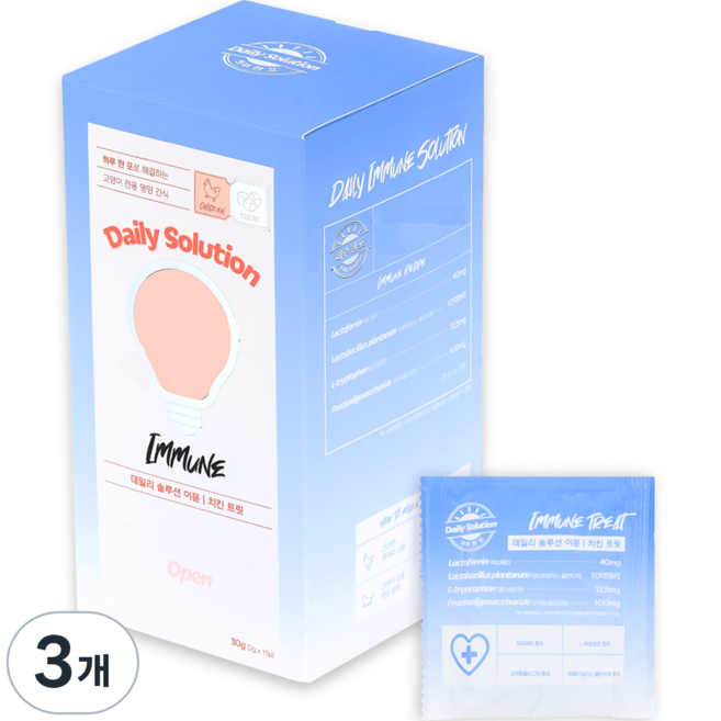 닥터펠리스 고양이 데일리 솔루션 이뮨 트릿 영양제, 15회분, 면역/항산화, 3개