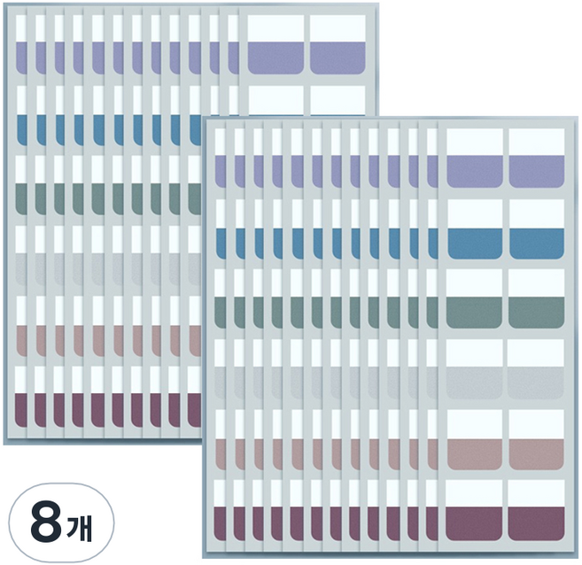 만들하비 인덱스 접착 메모지 대용량 04 빈티지컬러, 8개, 120개입