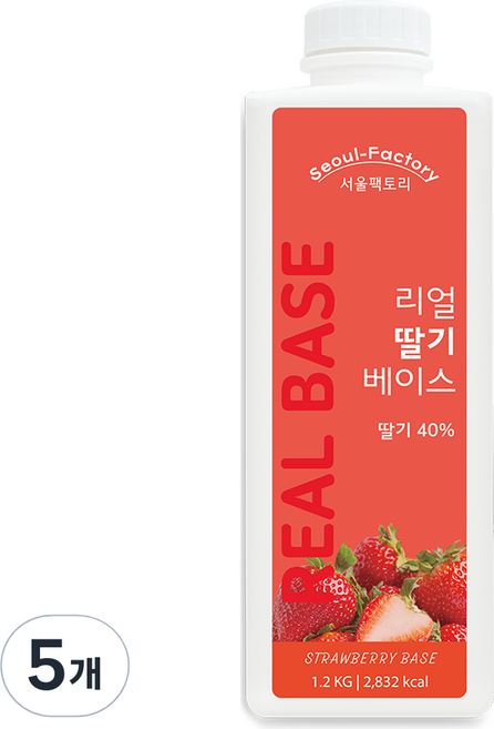서울팩토리 리얼 딸기 베이스, 5개, 1.2kg