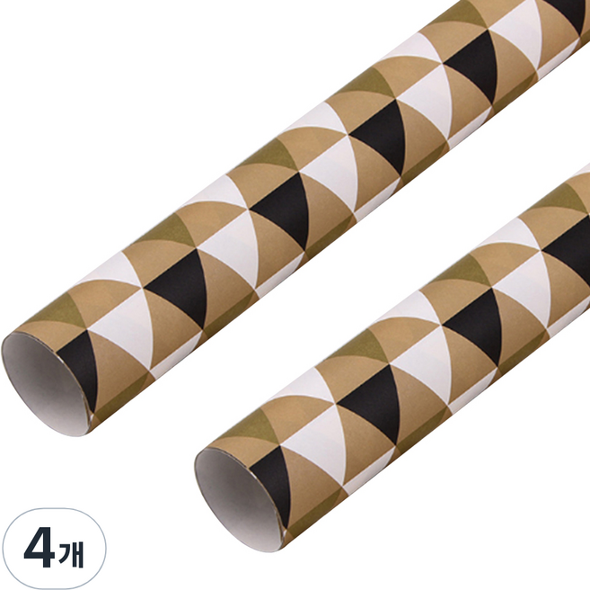 알로데 브라운 패턴 포장지 50 x 70 cm, NO.02 트라이앵글, 4개