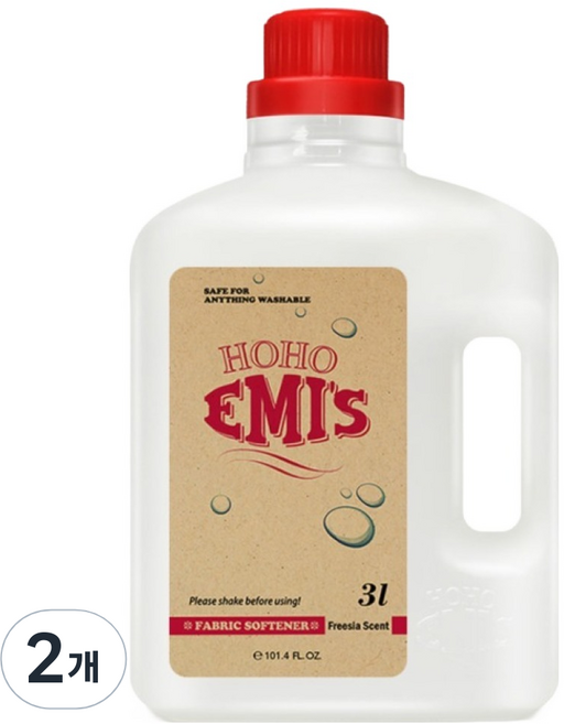 호호에미 아기 섬유유연제 프리지어향 본품, 3L, 2개