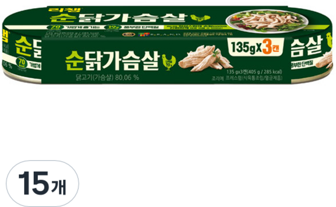 리챔 순닭가슴살, 135g, 15개