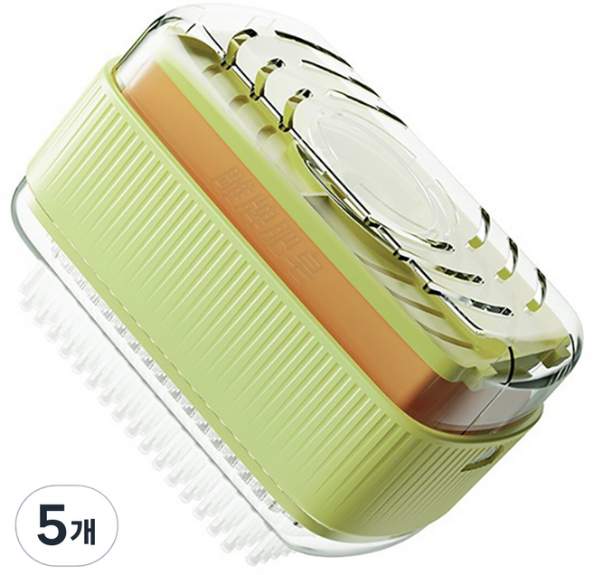 블랙메이드 비누 롤러 다용도 세탁솔 케이스, 그린, 5개