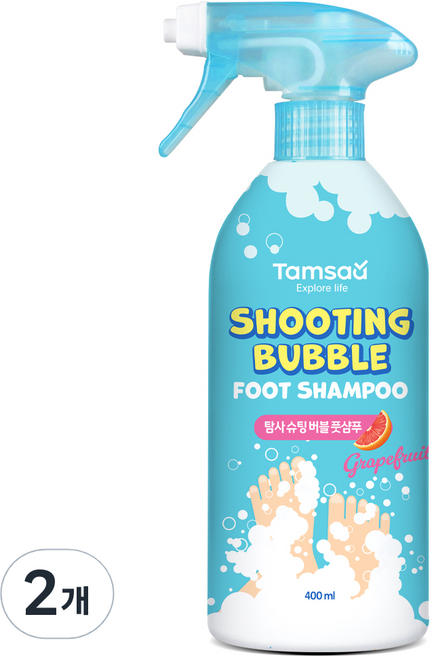 탐사 슈팅버블 풋샴푸 자몽모히또향 400ml, 1개입, 2개