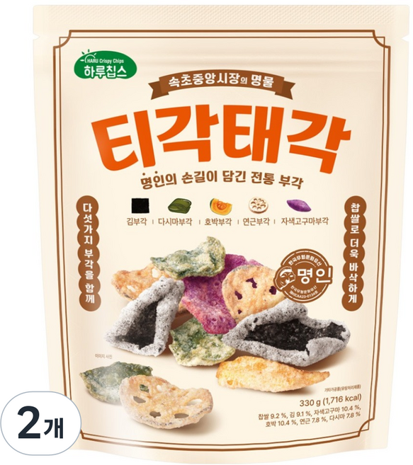 하루칩스 티각태각 부각, 330g, 2개