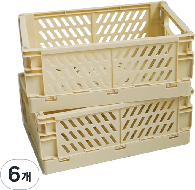 케이트가든 플라스틱 미니멀 폴딩박스, 크림, 6개