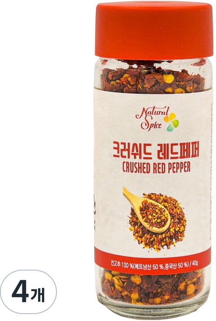 내츄럴스파이스 크러쉬드 레드페퍼, 40g, 4개