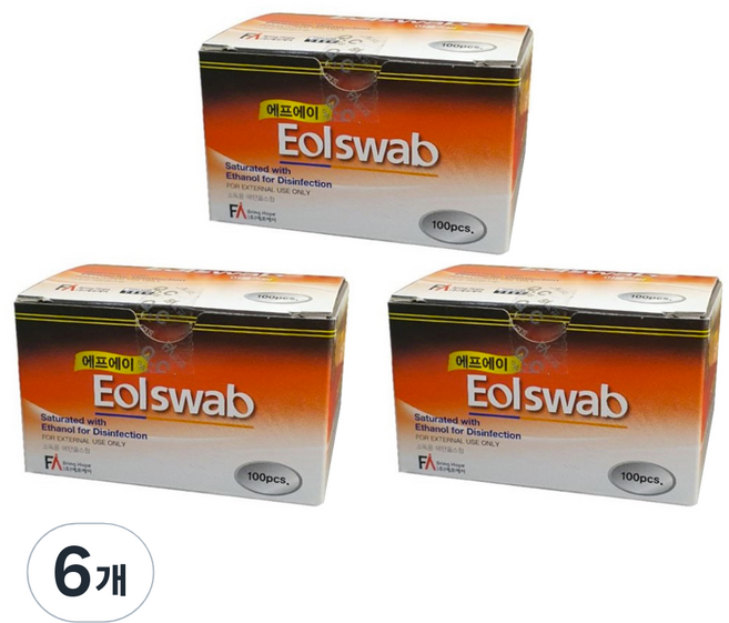 에프에이 일회용 이올스왑 알콜솜, 6개