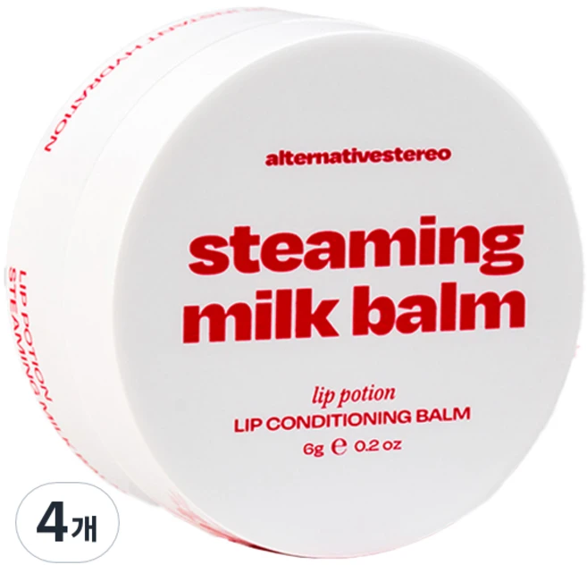얼터너티브스테레오 립포션 스티밍 밀크 밤, 무색, 6g, 4개 - 쿠팡