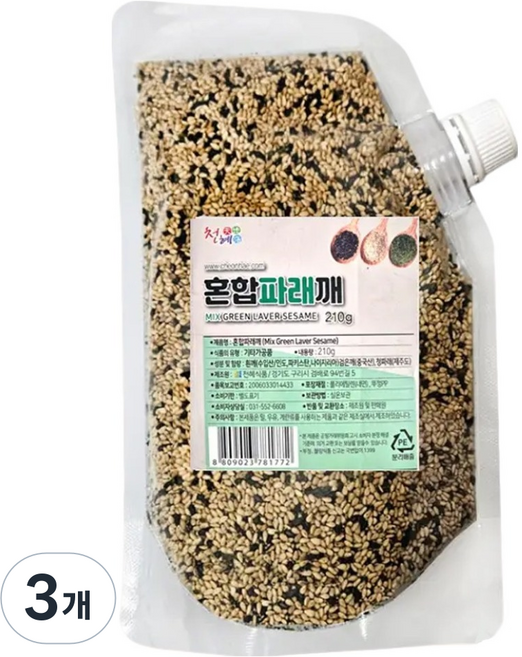 천혜식품 혼합 파래깨, 210g, 3개