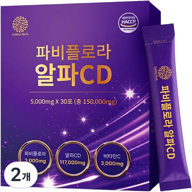 골든허브 파비플로라 알파CD 30포, 150g, 2개