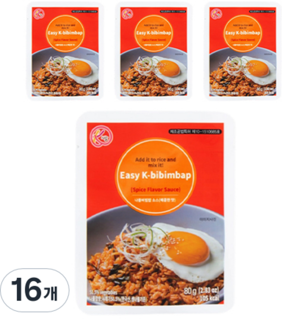 산채만 시래기 나물비빔밥소스 매콤한맛, 16개, 80g