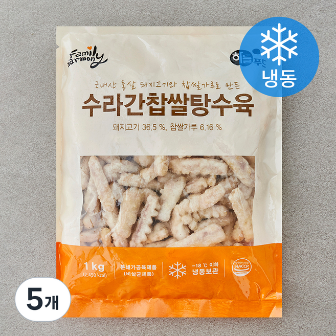 패밀리하모니 수라간찹쌀탕수육(냉동), 1kg, 5개