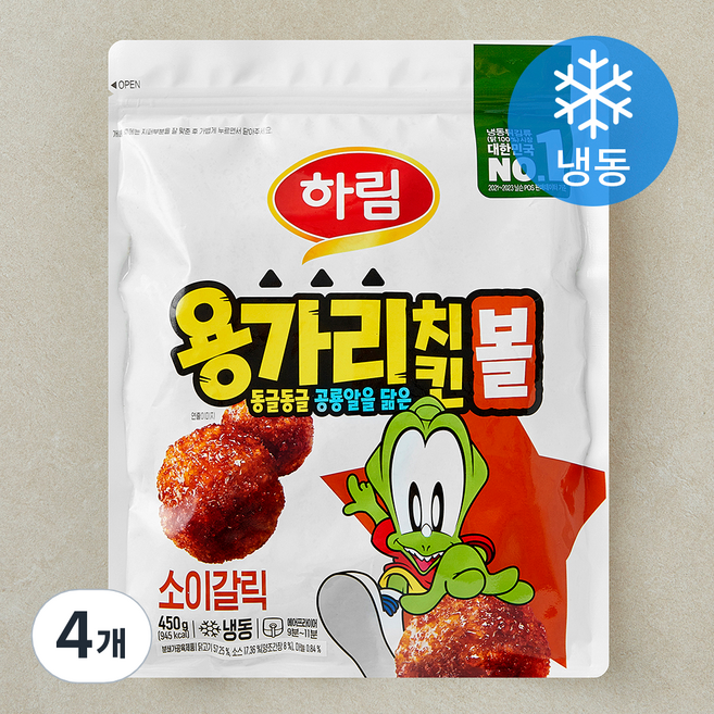 하림 용가리 치킨볼 소이갈릭 (냉동), 450g, 4개