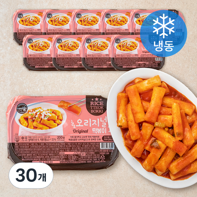 쿠즈락앳홈 오리지널 떡볶이 (냉동), 200g, 30개