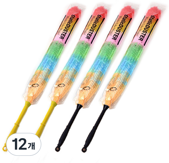 리버그린 무지개 먼지 털이개 특, 랜덤 발송, 12개