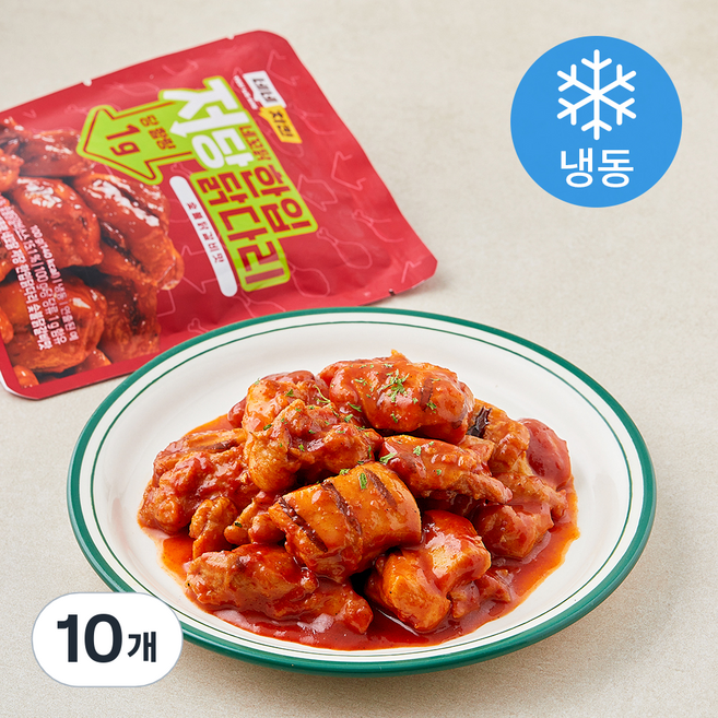네네치킨 네꼬닭 저당 한입 닭다리살 숯불닭갈비맛 (냉동), 100g, 10개