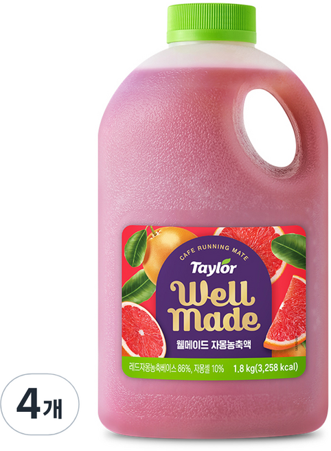 테일러 웰메이드 자몽 농축액, 1.8kg, 4개