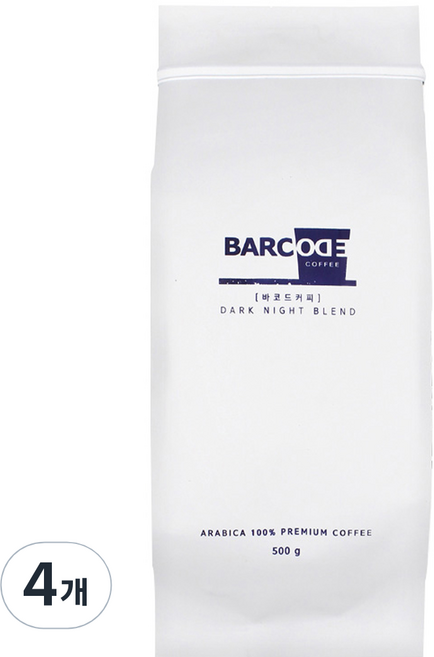 바코드커피 다크나이트 블렌드 원두, 500g, 4개, 홀빈(분쇄안함)