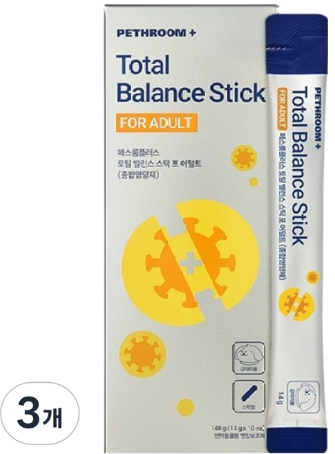 페스룸 강아지 플러스 토탈 밸런스 스틱 포 종합영양제 10p, 140g, 3개, 어덜트