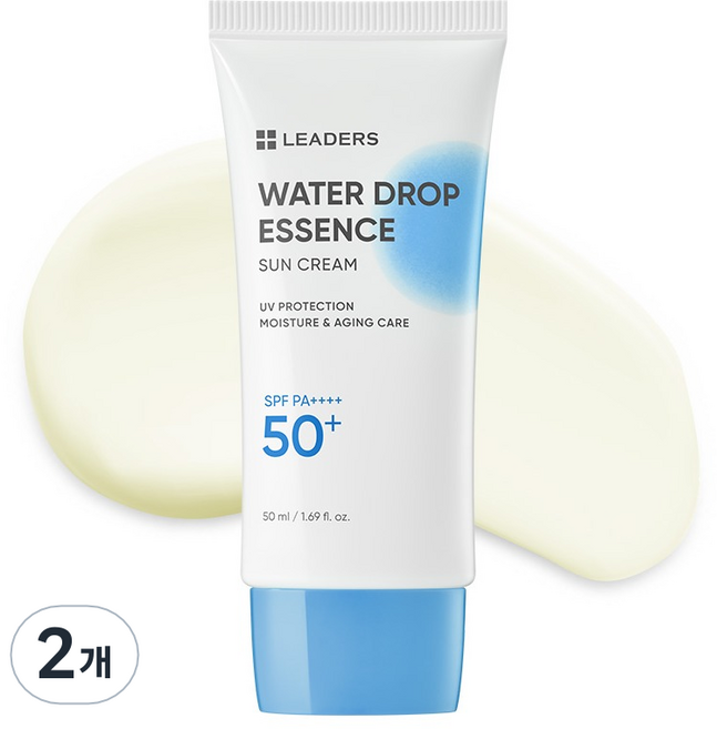 LEADERS 麗得姿 水滴精華防曬乳 SPF50+ PA++++, 50ml, 2個