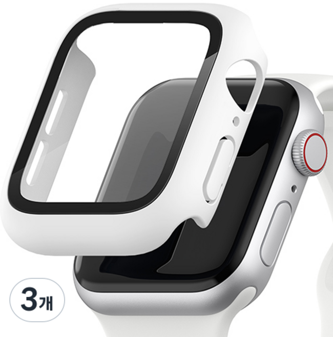 신지모루 9H 풀커버 일체형 SF코팅 케이스, 화이트, 3개